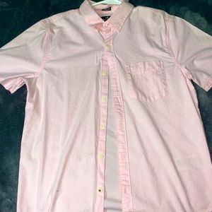 Hollister Epic Flex Mens XS Short Sleeve Button Front Casual Shirt PINK